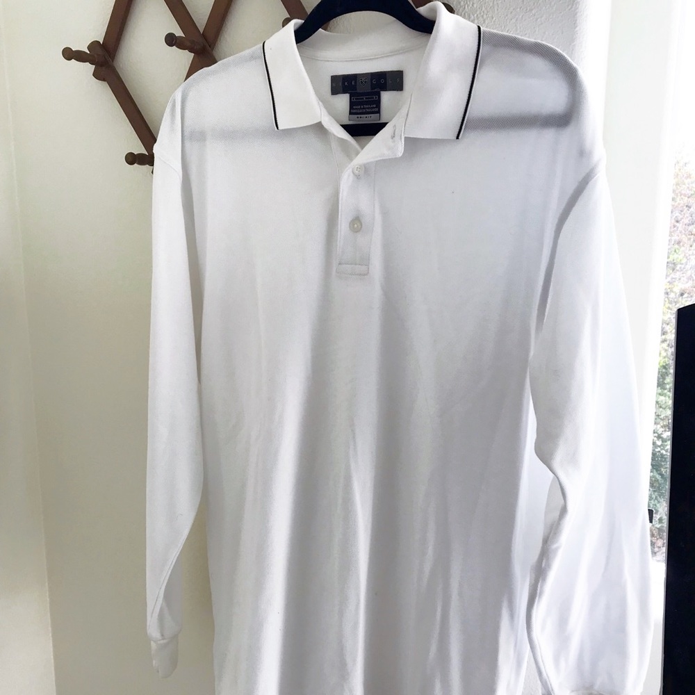 Nike Golf Long Sleeve Polo White Mens L
